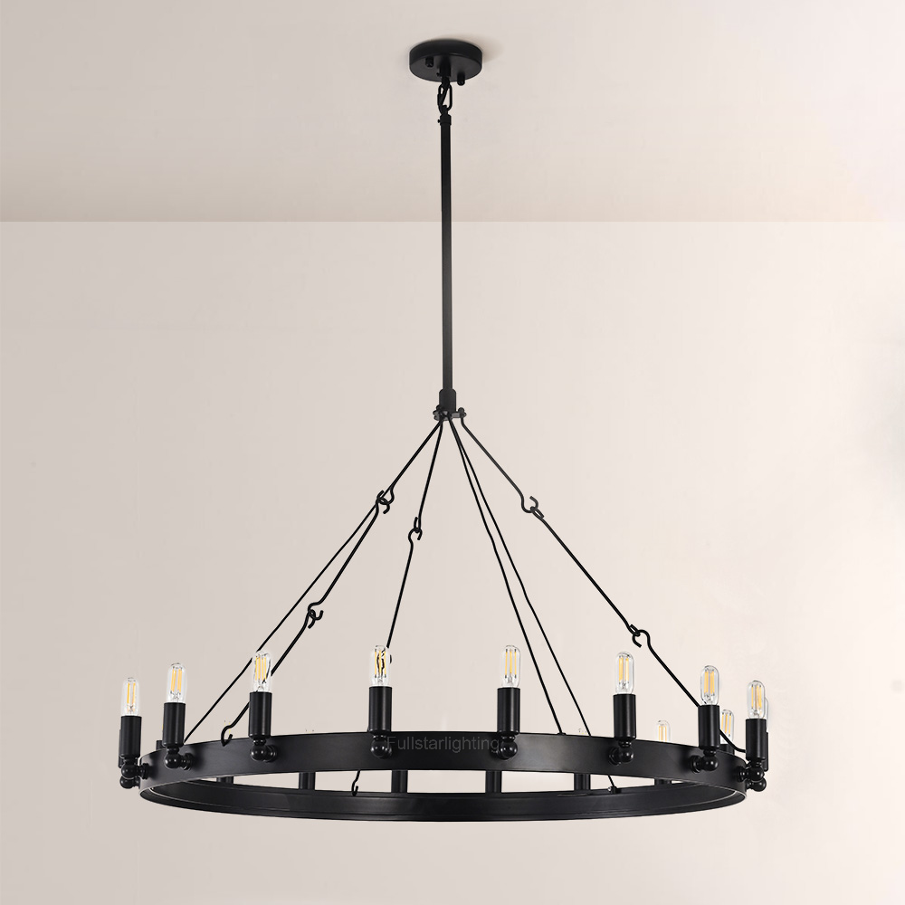 Cereak Vintage Filament Round Chandelier