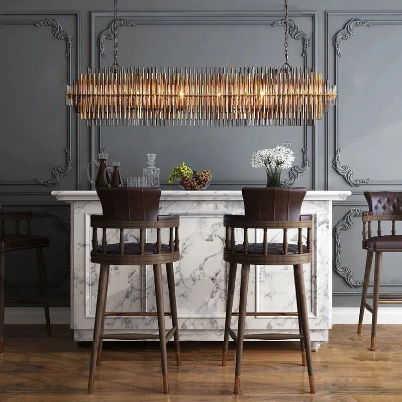 Vitangle Rectangular Brass Crystal Chandelier 54"-Fullstarlighting