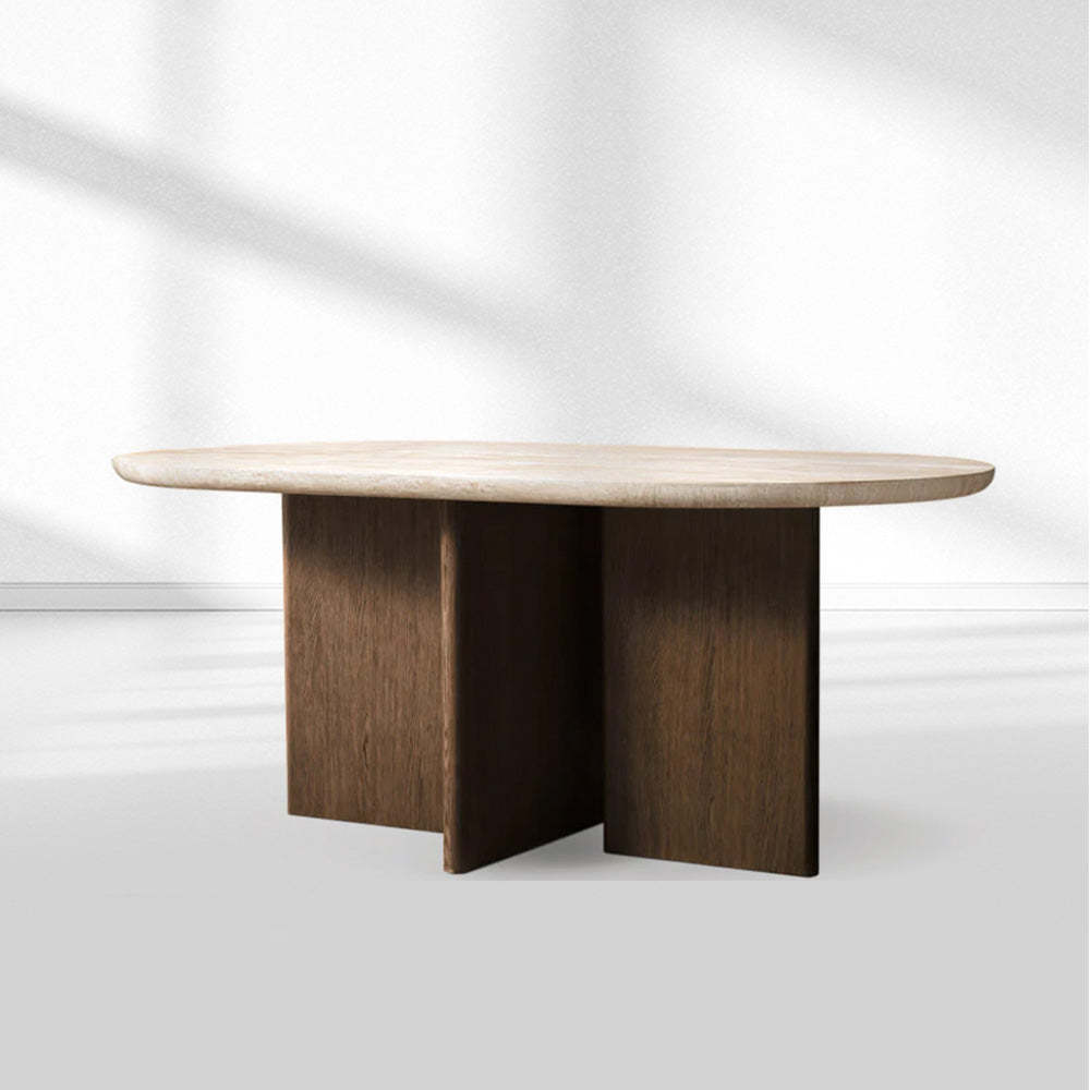 Vivian Cross-Base Rectangular Dining Table-Fullstarlighting
