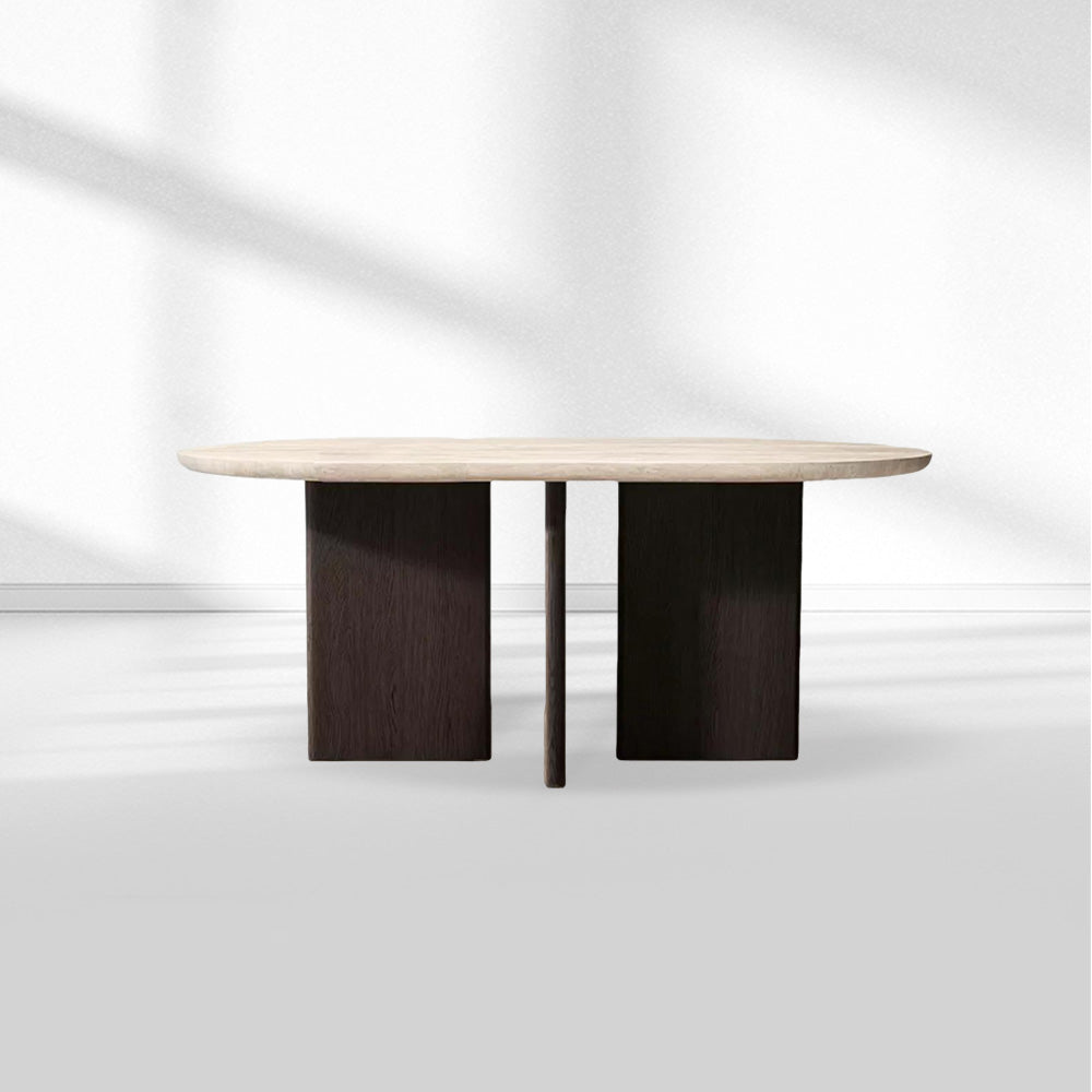 Vivian Cross-Base Rectangular Dining Table-Fullstarlighting