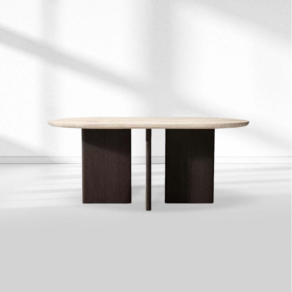 Vivian Cross-Base Rectangular Dining Table-Fullstarlighting