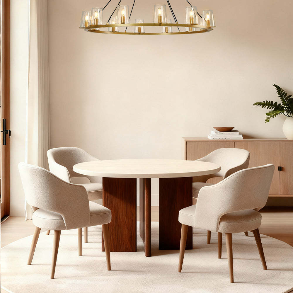 Vivian Cross-Base Rectangular Dining Table-Fullstarlighting
