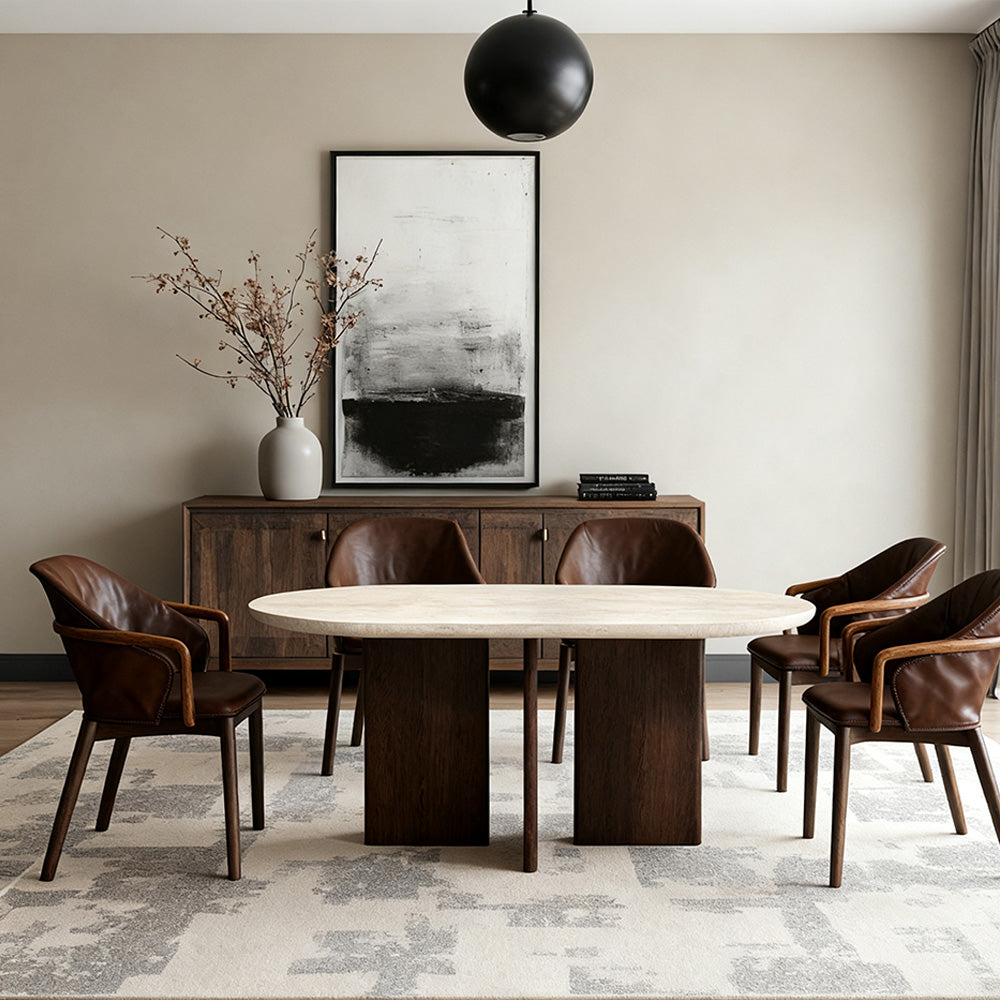 Vivian Cross-Base Rectangular Dining Table-Fullstarlighting