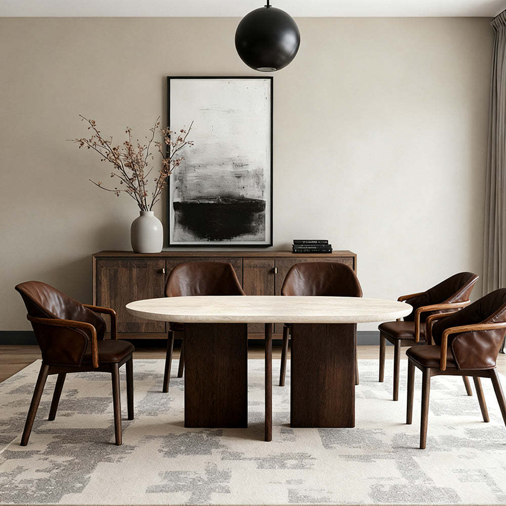 Vivian Cross-Base Rectangular Dining Table-Fullstarlighting