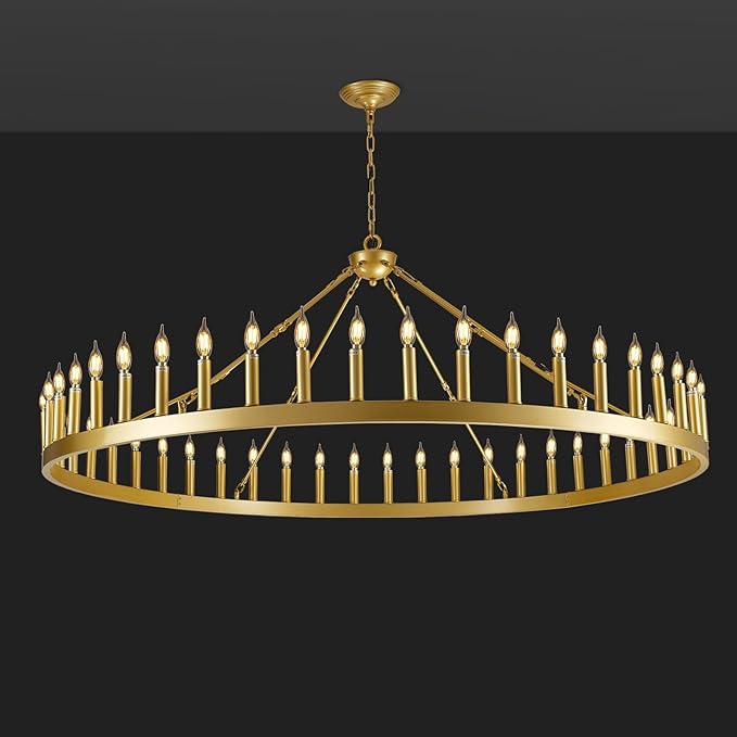 Wagon Wheel Chandelier with Candle Shade-Fullstarlighting