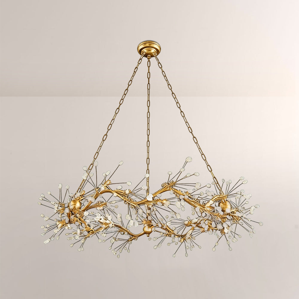 Waving Twelve-Light Quartz Chandelier-Fullstarlighting