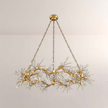 Waving Twelve-Light Quartz Chandelier-Fullstarlighting