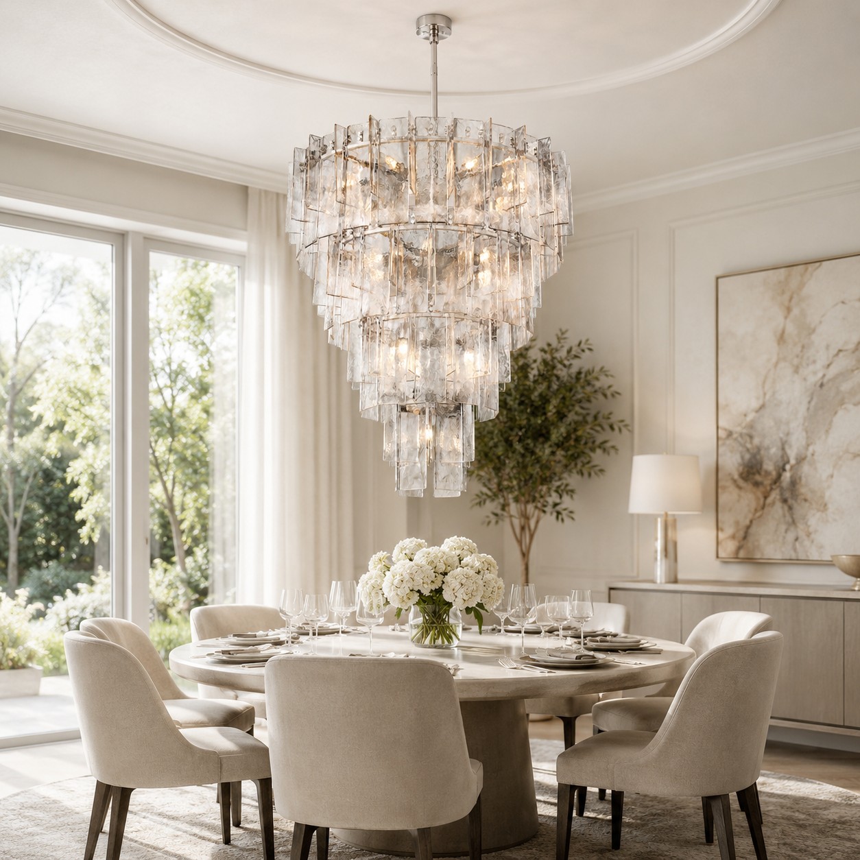 Yammy Multi-Layer Round Chandelier 47"-Fullstarlighting