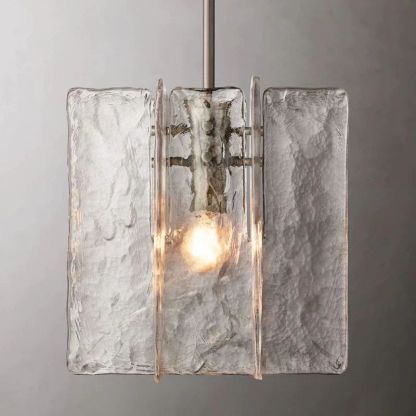 Yammy 13-Inch Textured Glass Pendant Light-Fullstarlighting