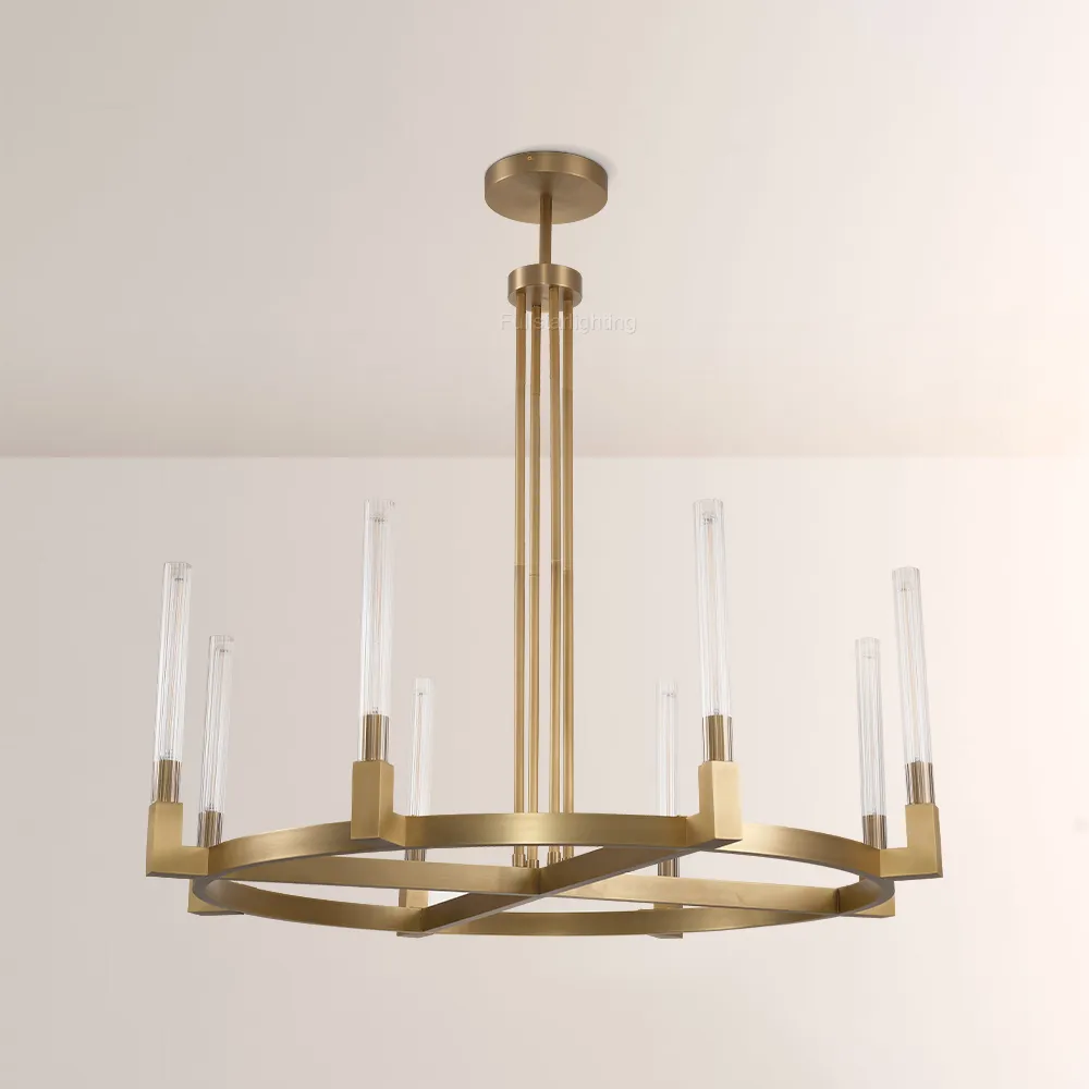 Cannele Glass Round Chandelier 36''-Fullstarlighting