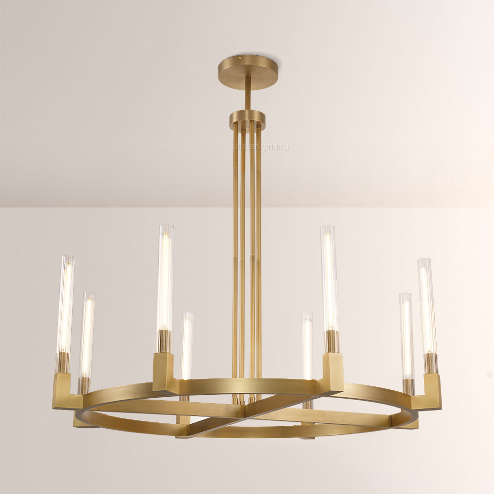 Cannele Glass Round Chandelier 36''-Fullstarlighting