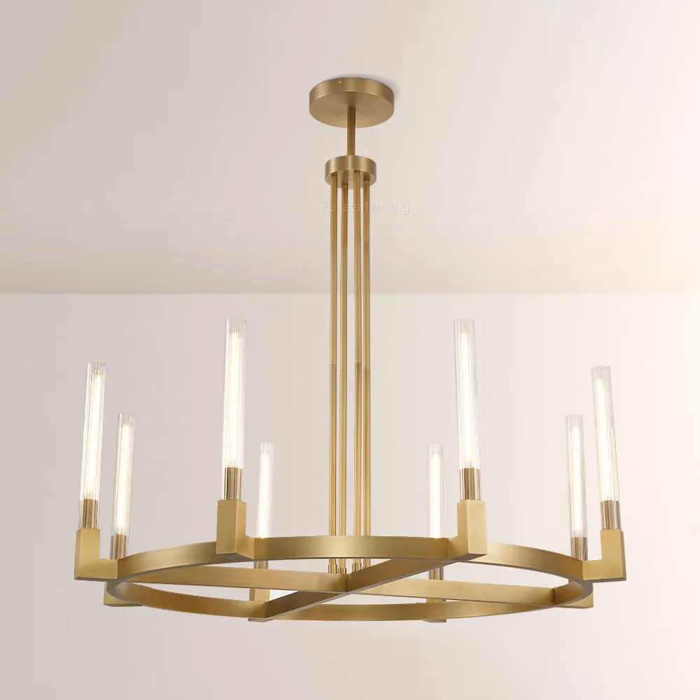 Cannele Glass Round Chandelier 36'',antique brass chandelier