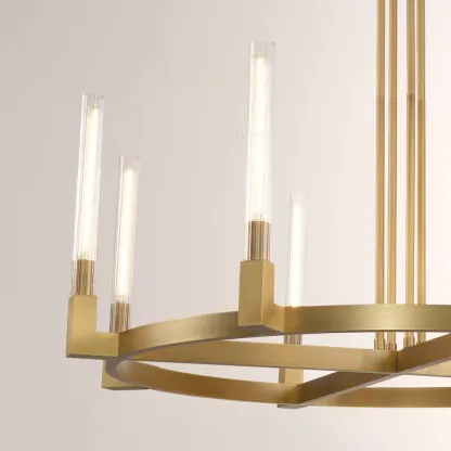 Cannele Glass Round Chandelier 36''