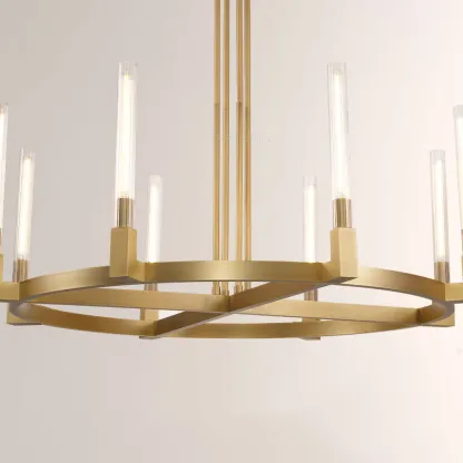 Cannele Glass Round Chandelier 36''