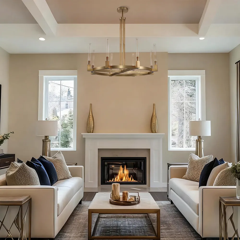 Cannele Glass Round Chandelier 36''