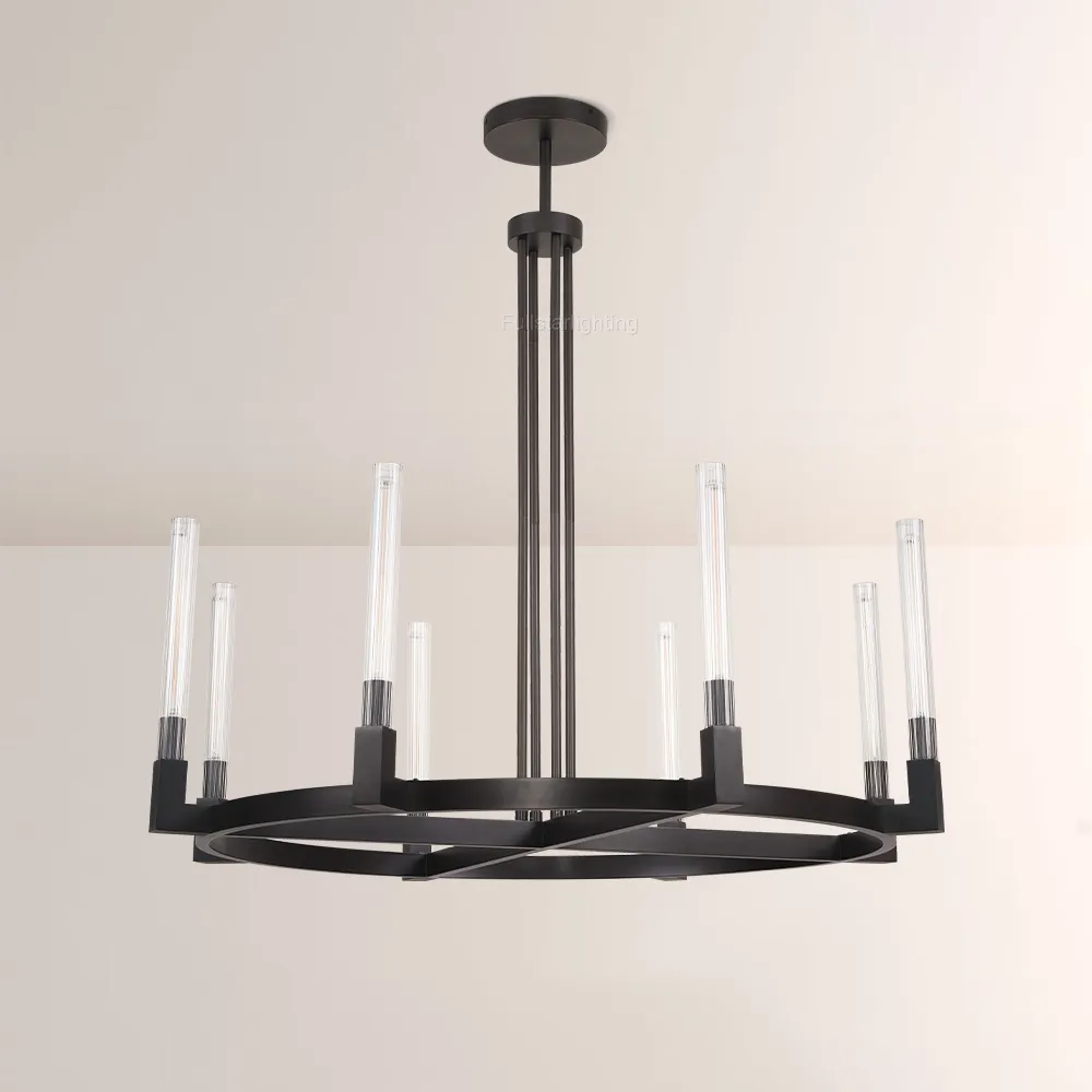 Cannele Glass Round Chandelier 36''-Fullstarlighting