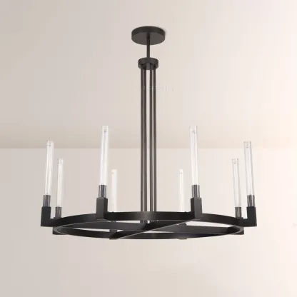 Cannele Glass Round Chandelier 36''-Fullstarlighting