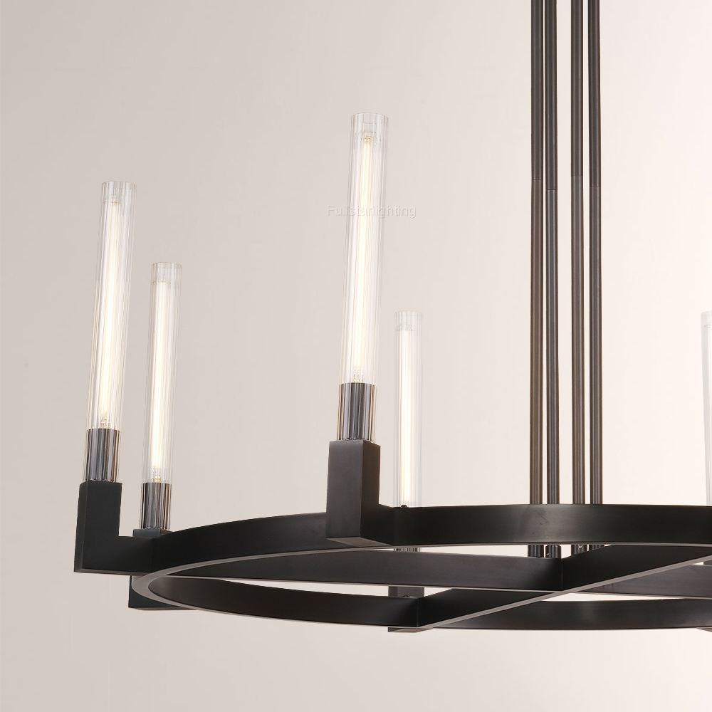 Cannele Glass Round Chandelier 36''