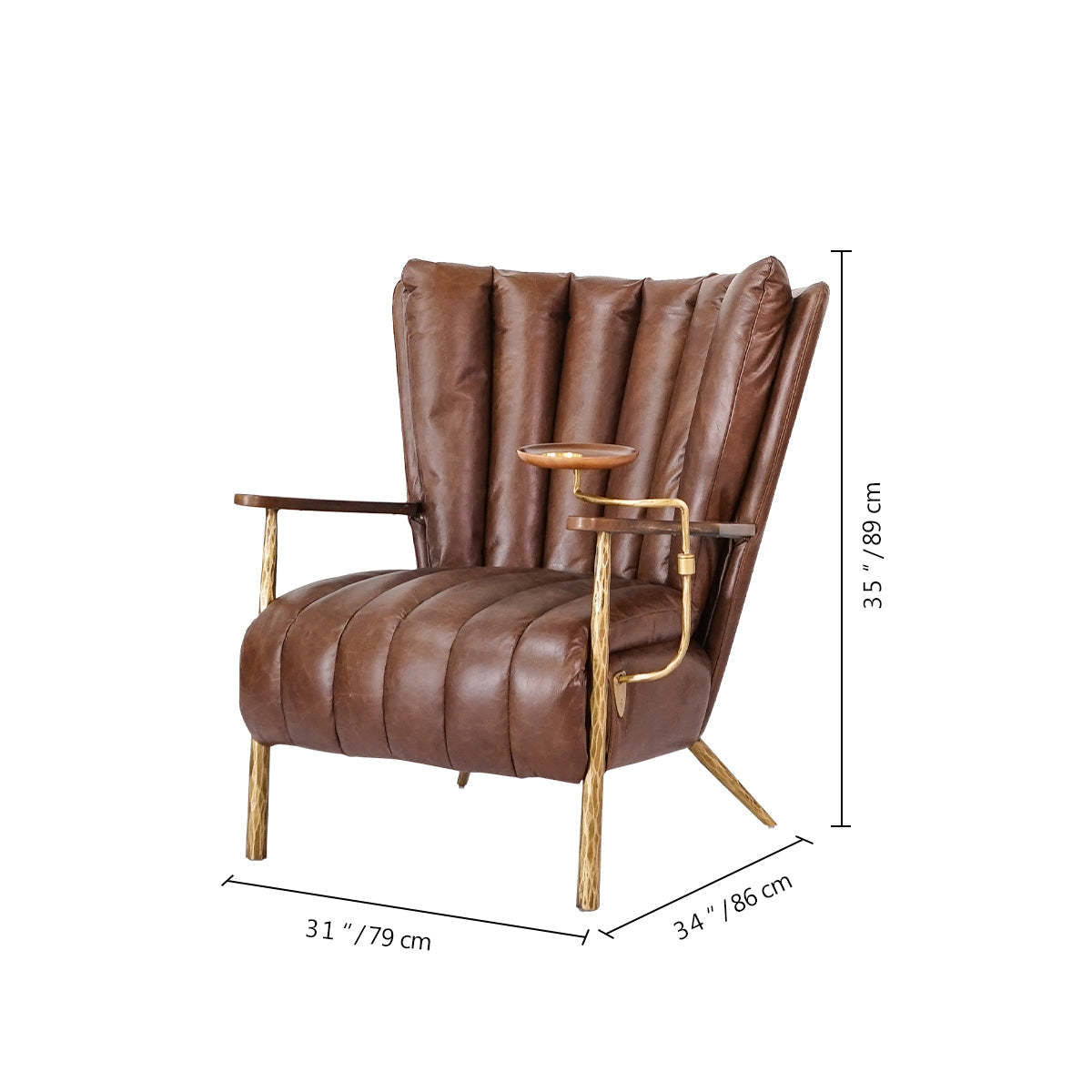 Thaddeus Vintage Leather Armchair Cigar Chair-Fullstarlighting