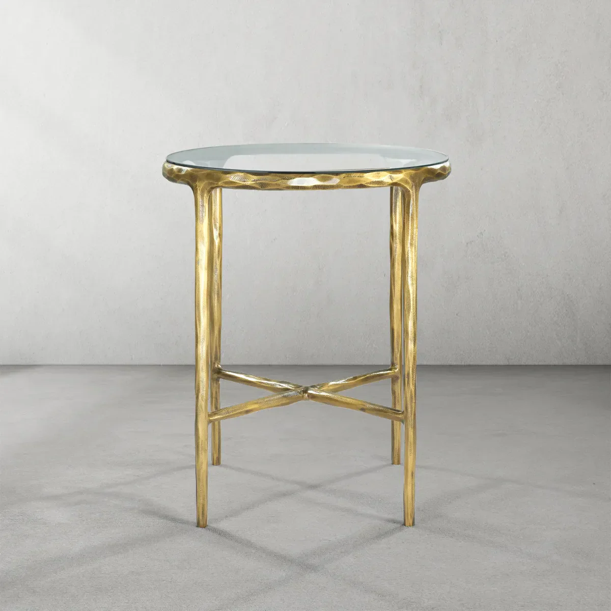 Thaddeus Glass Round Side Table 18" 22"-Fullstarlighting
