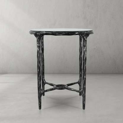 Thaddeus Glass Round Side Table 18" 22"