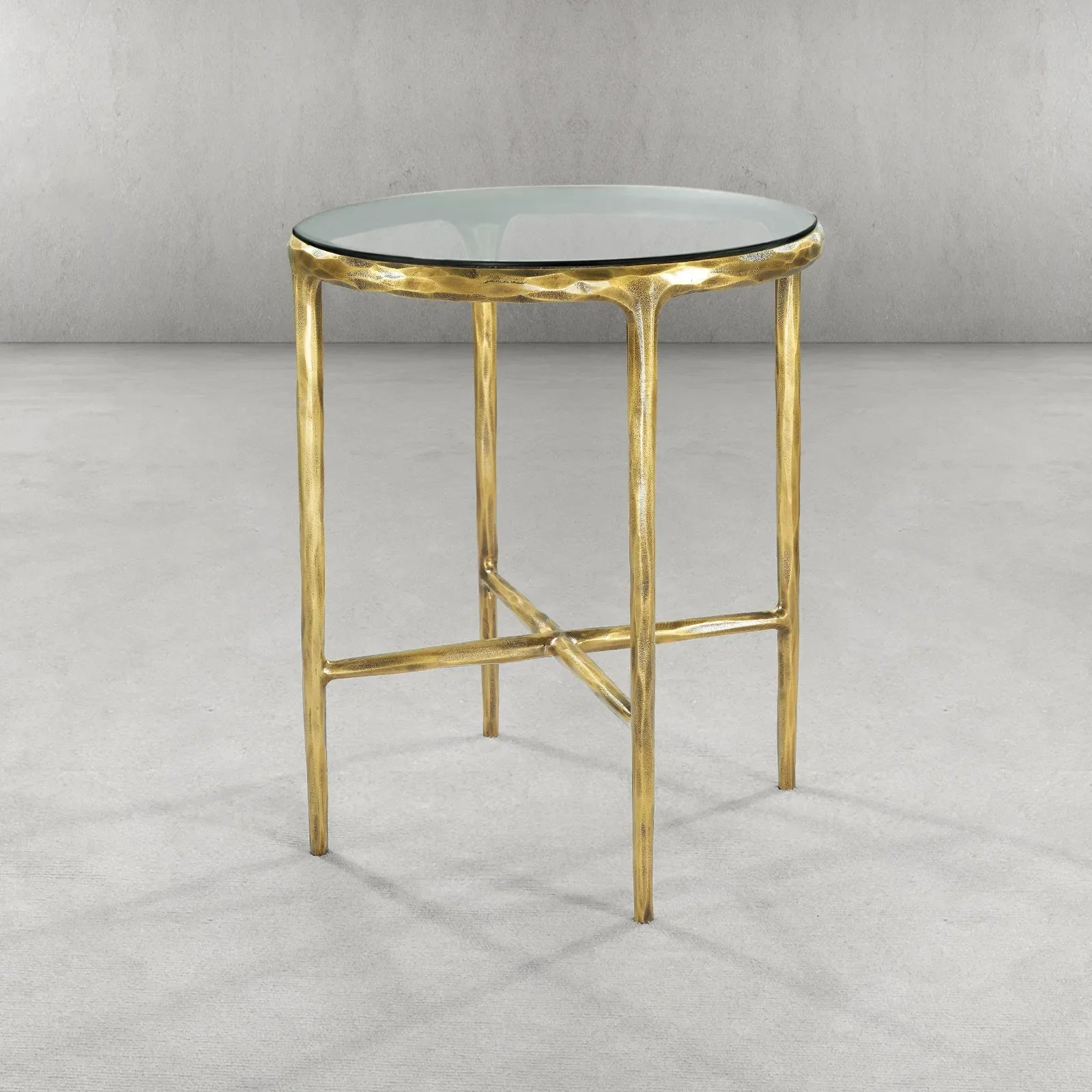 Thaddeus Glass Round Side Table 18" 22"-Fullstarlighting