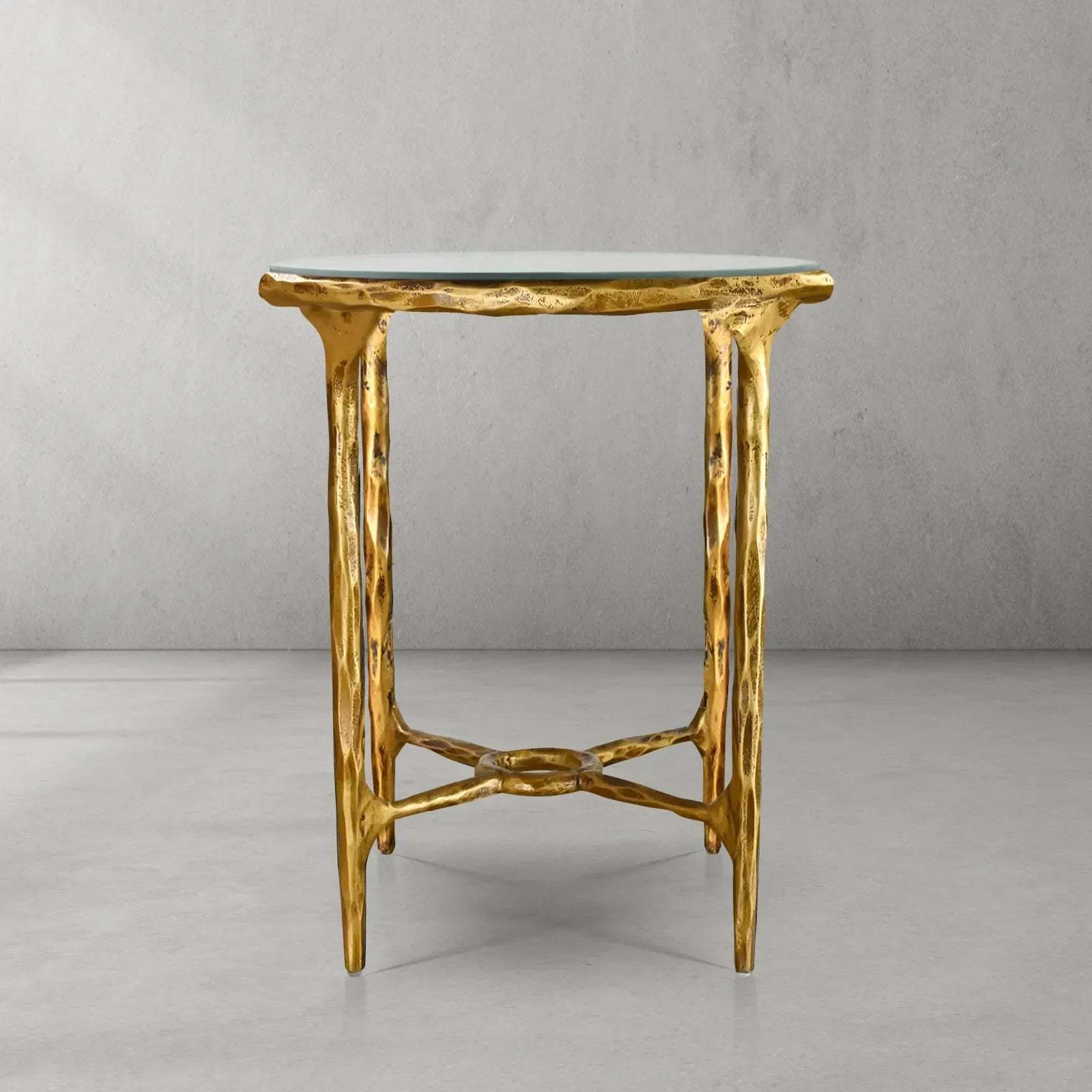 Thaddeus Glass Round Side Table 18" 22"