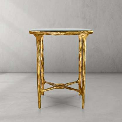 Thaddeus Glass Round Side Table 18" 22"