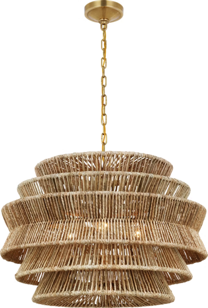 Antigua Drum Rattan Chandelier