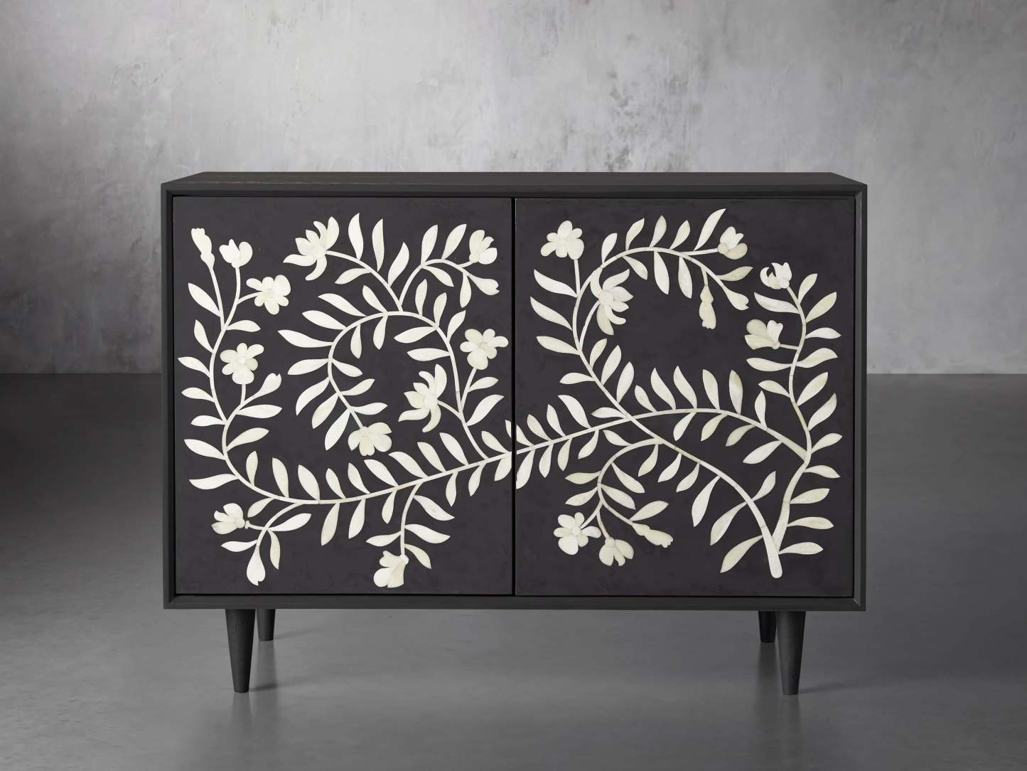 Divya Hall Chest – Bone Inlay Solid Oak Hall Chest for Entryway & Living Room