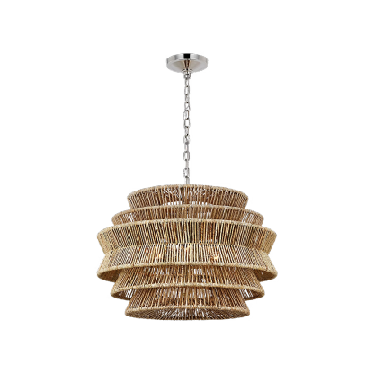 Antigua Drum Rattan Chandelier