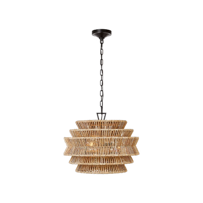 Antigua Drum Rattan Chandelier