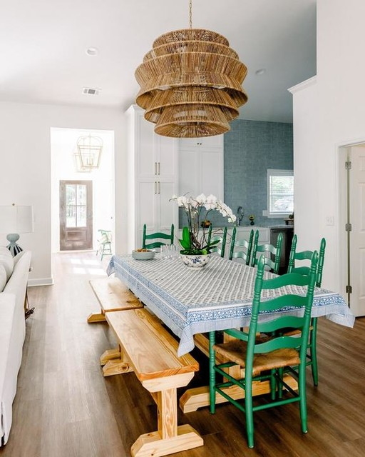 Antigua Drum Rattan Chandelier