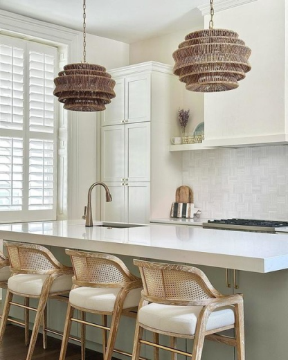 Antigua Drum Rattan Chandelier