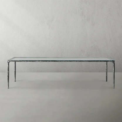Thaddeus Glass Rectangular Dining Table-Fullstarlighting