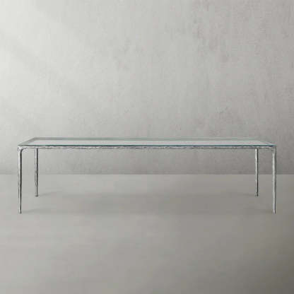 Thaddeus Glass Rectangular Dining Table-Fullstarlighting