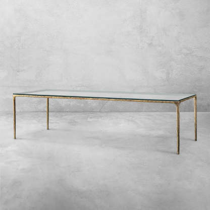 Thaddeus Glass Rectangular Dining Table-Fullstarlighting