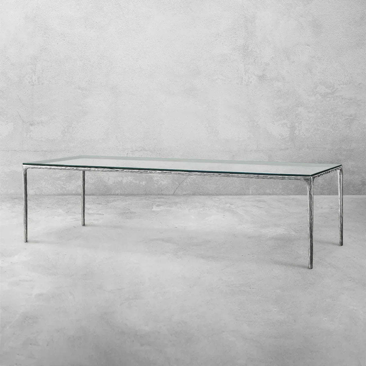 Thaddeus Glass Rectangular Dining Table-Fullstarlighting