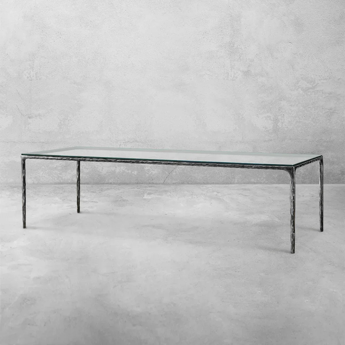 Thaddeus Glass Rectangular Dining Table-Fullstarlighting