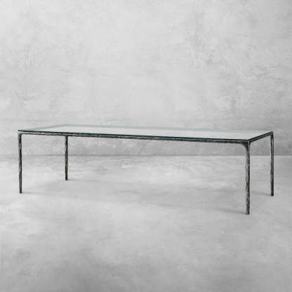 Thaddeus Glass Rectangular Dining Table-Fullstarlighting