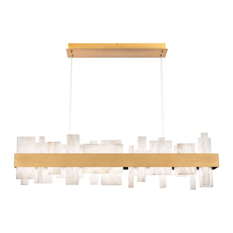 Acropolis 46in LED Linear Alabaster Chandelier-Fullstarlighting