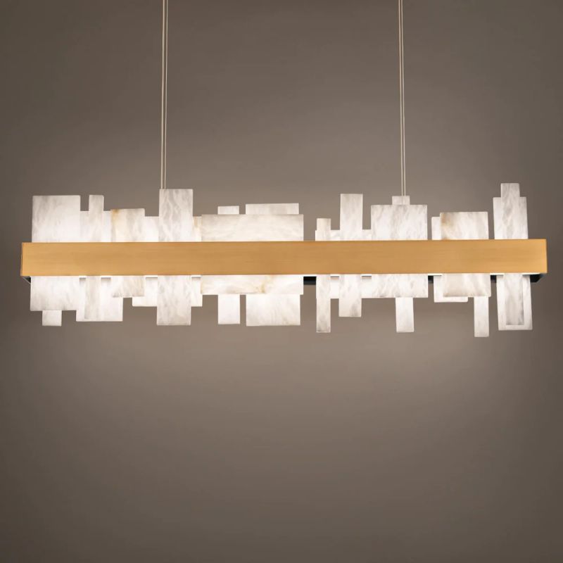 Acropolis 46in LED Linear Alabaster Chandelier-Fullstarlighting