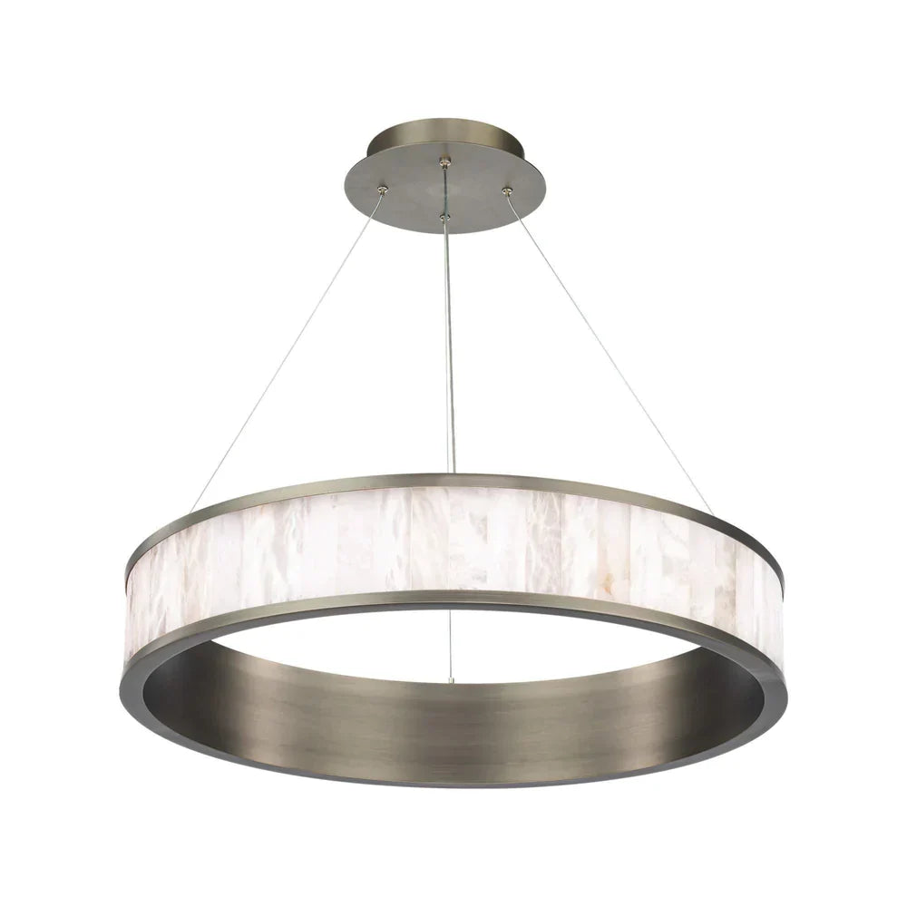 Coliseo Alabaster 28in LED Round Chandelier-Fullstarlighting