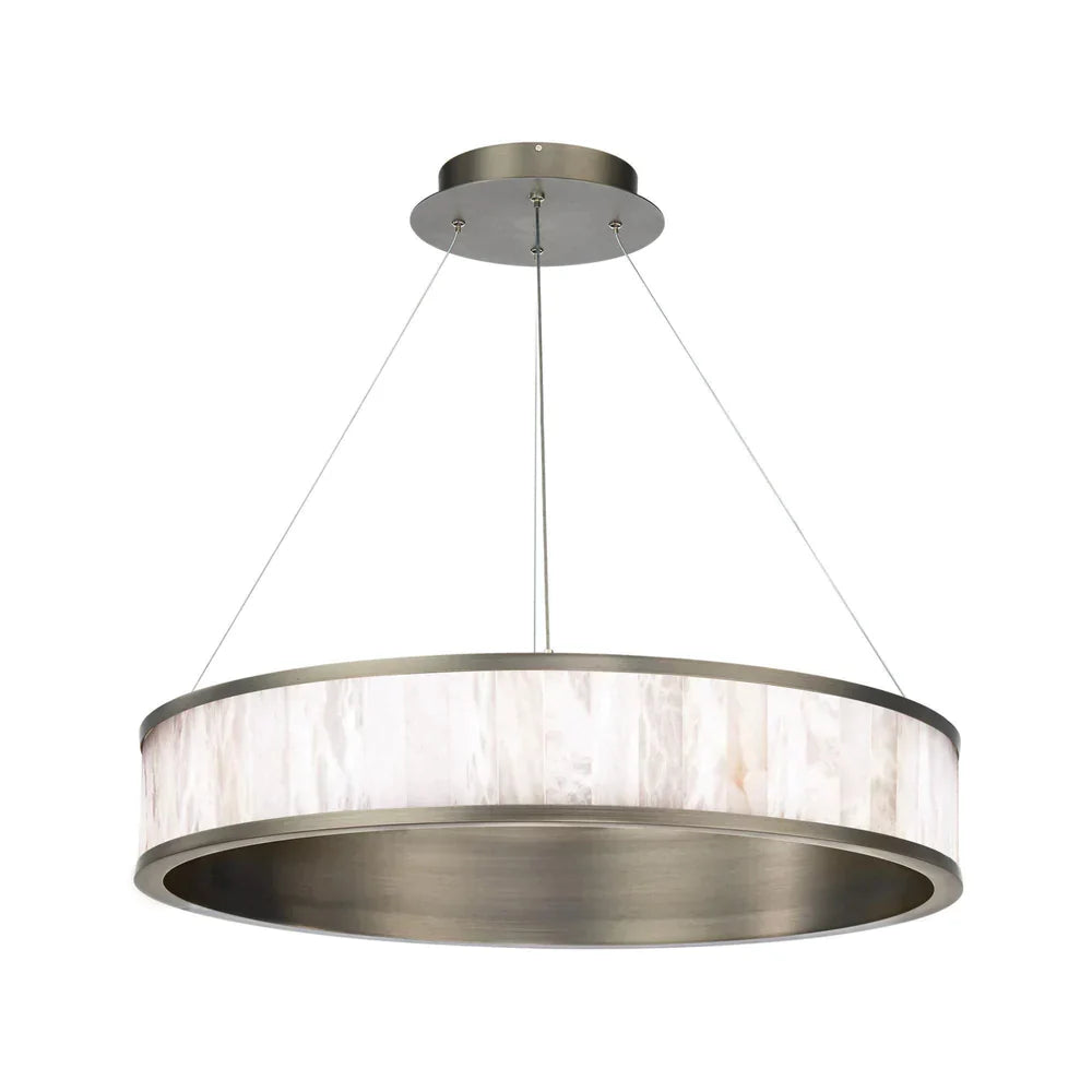 Coliseo Alabaster 28in LED Round Chandelier-Fullstarlighting