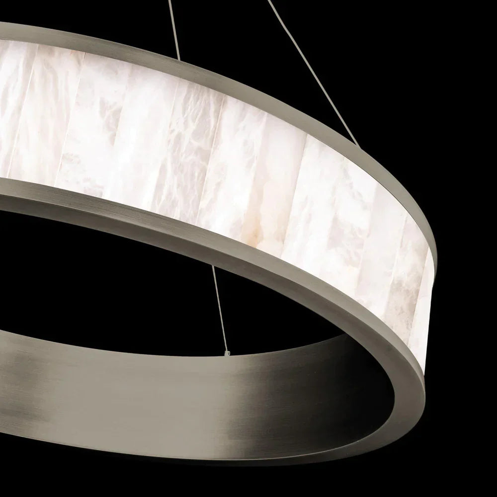 Coliseo Alabaster 28in LED Round Chandelier-Fullstarlighting