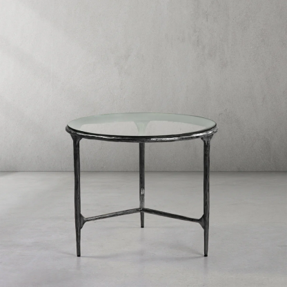 Thaddeus Glass Round Side Table 3 Leg 24"D-Fullstarlighting