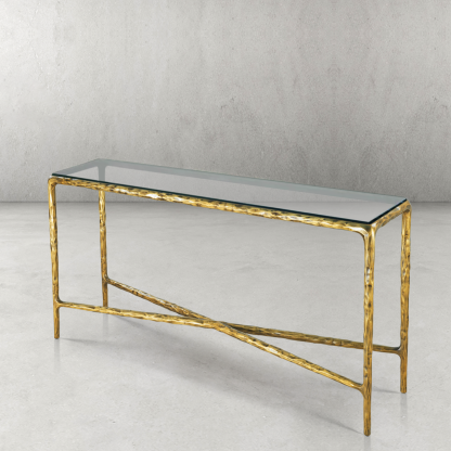 Thaddeus Rectangle Glass Console Table 60" 72"-Fullstarlighting