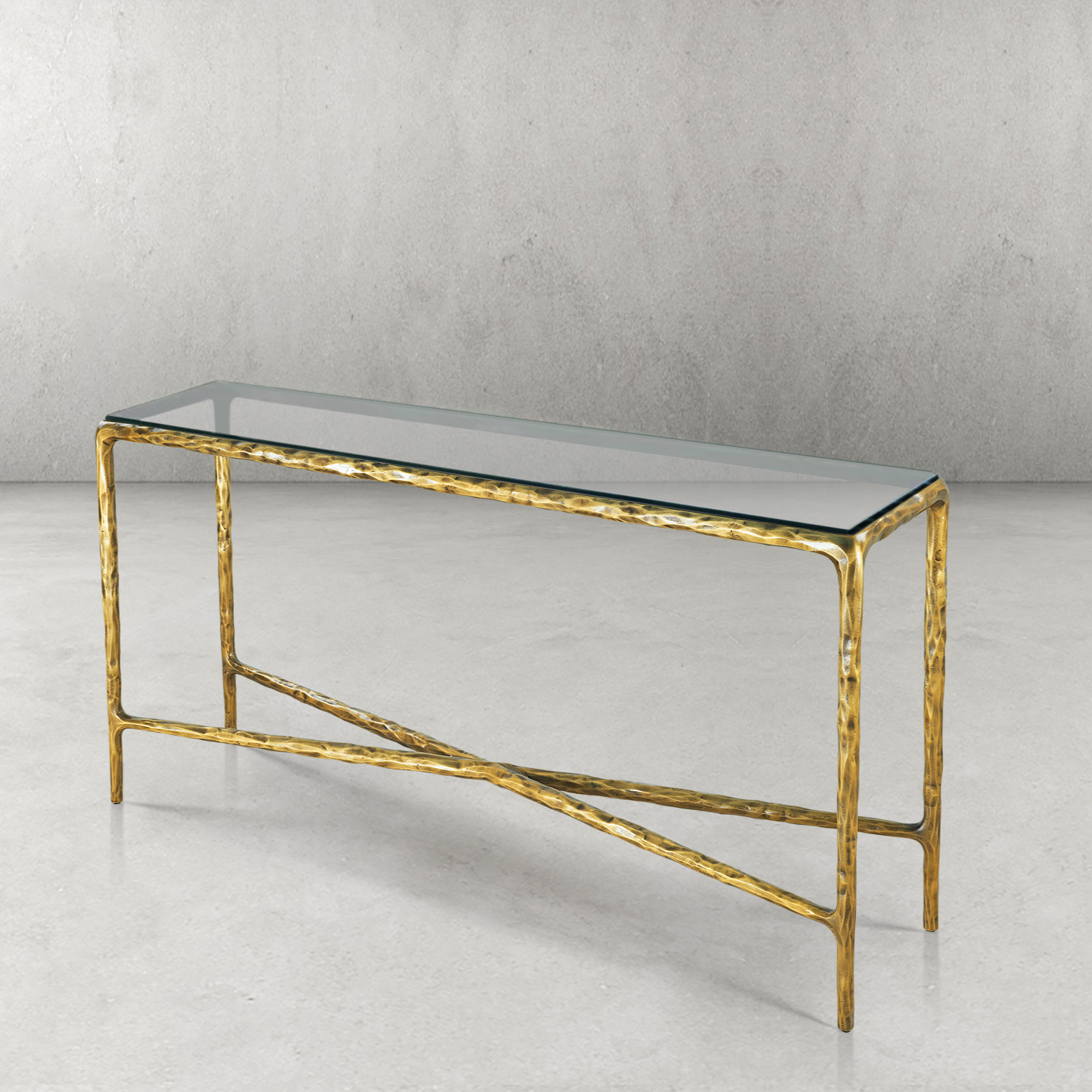 Thaddeus Rectangle Glass Console Table 60" 72"-Fullstarlighting