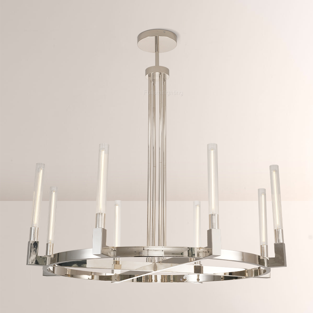 Cannele Glass Round Chandelier 36''