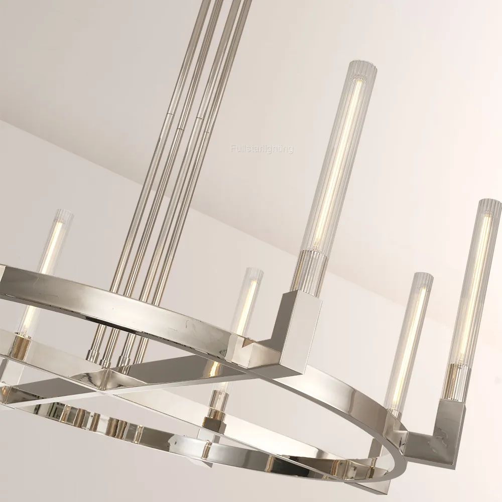 Cannele Glass Round Chandelier 36''